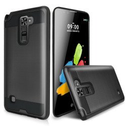 LG Stylus 2 K520, LG G Stylo 2 LS775 Iron Shield Hybrid Case (Black)